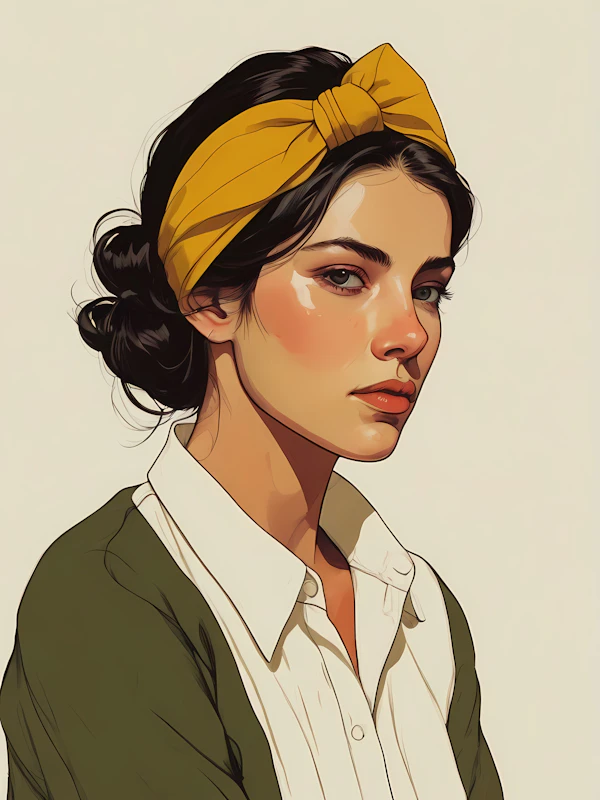 Portrait of a Young Woman with Yellow Headband
