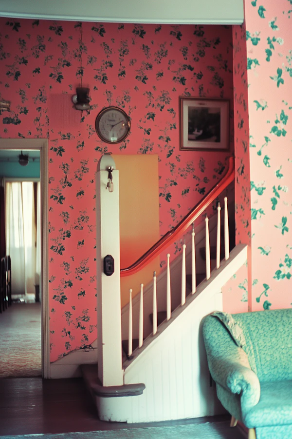Cozy Interior with Floral Wallpaper