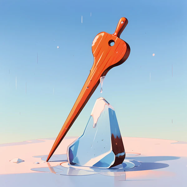 Wooden Key in Ice