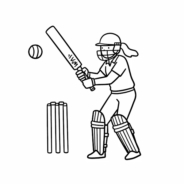 Cricket Player Sketch