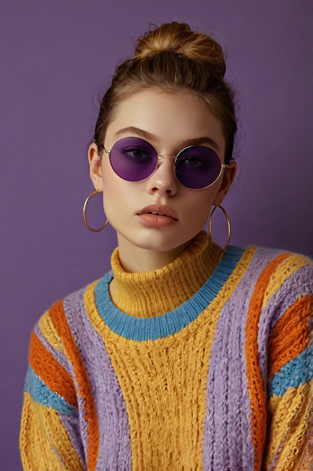 Stylish Woman with Purple Sunglasses