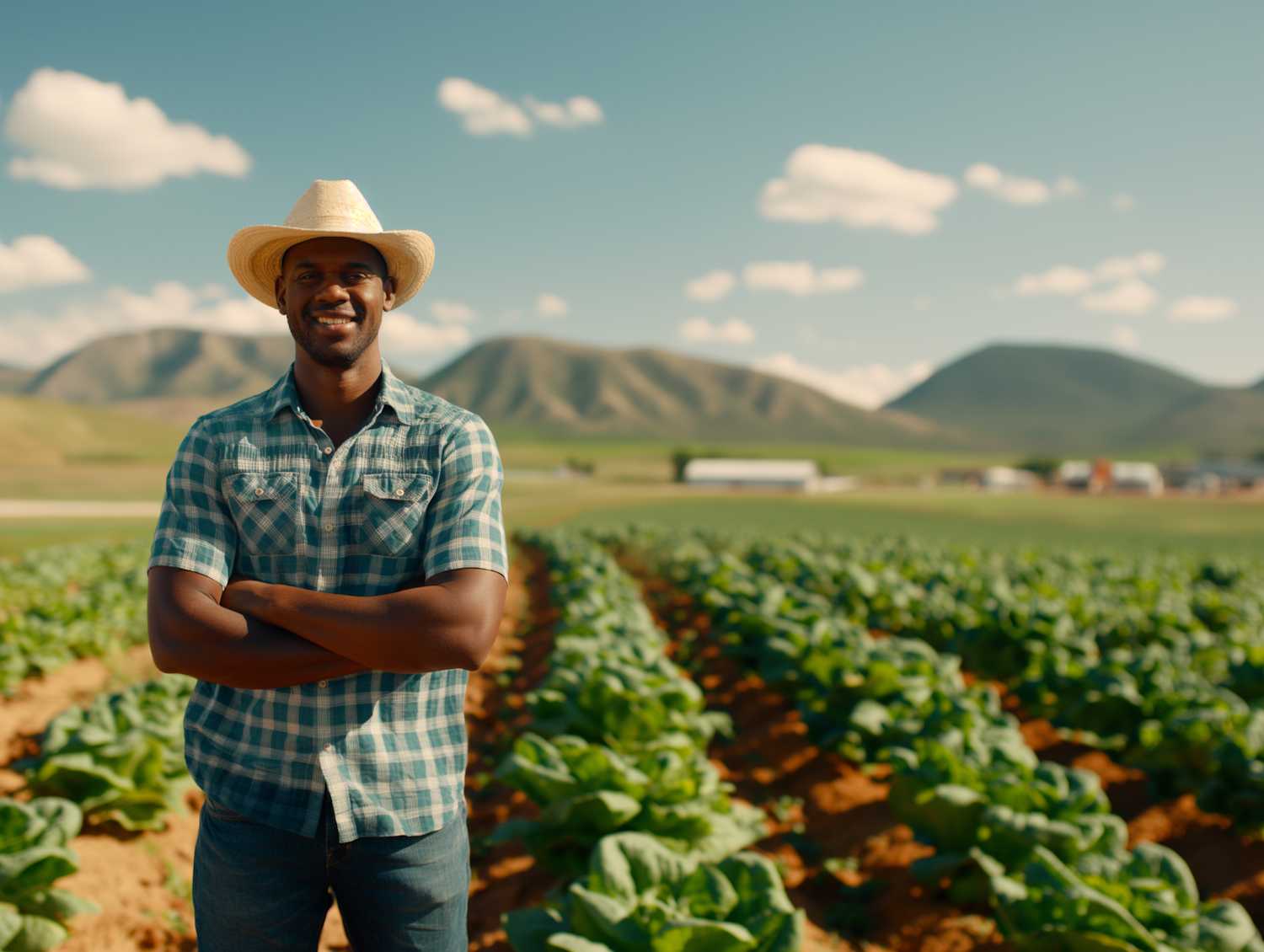 Farmer Standing in Field