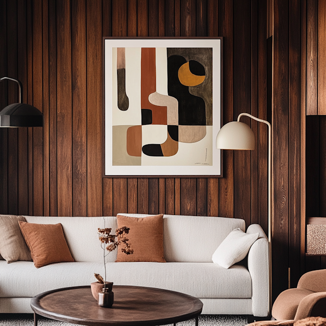 Modern Living Room with Abstract Art