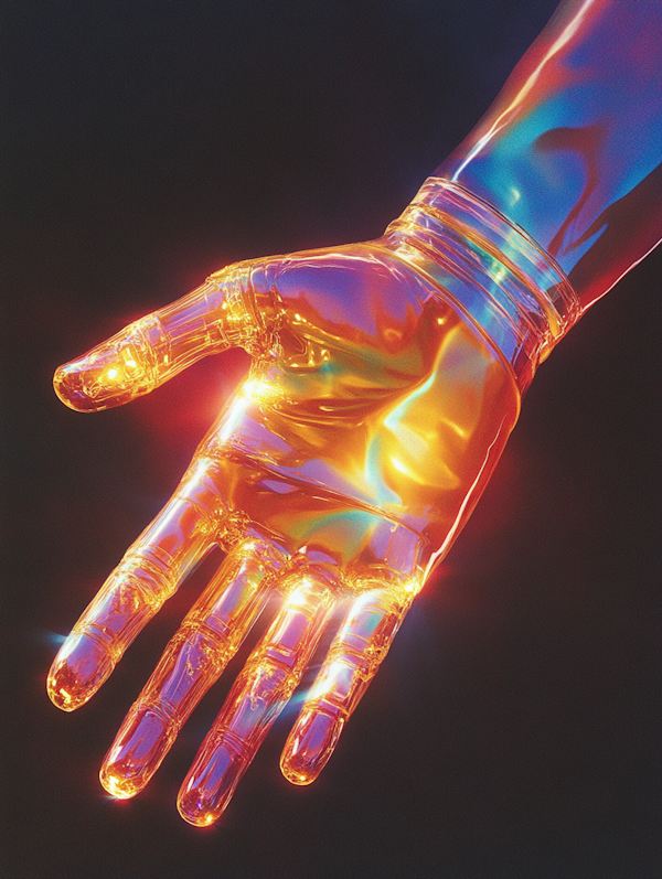 Translucent Hand in Iridescent Colors