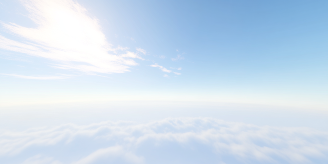 Serene Sky with Fluffy Clouds