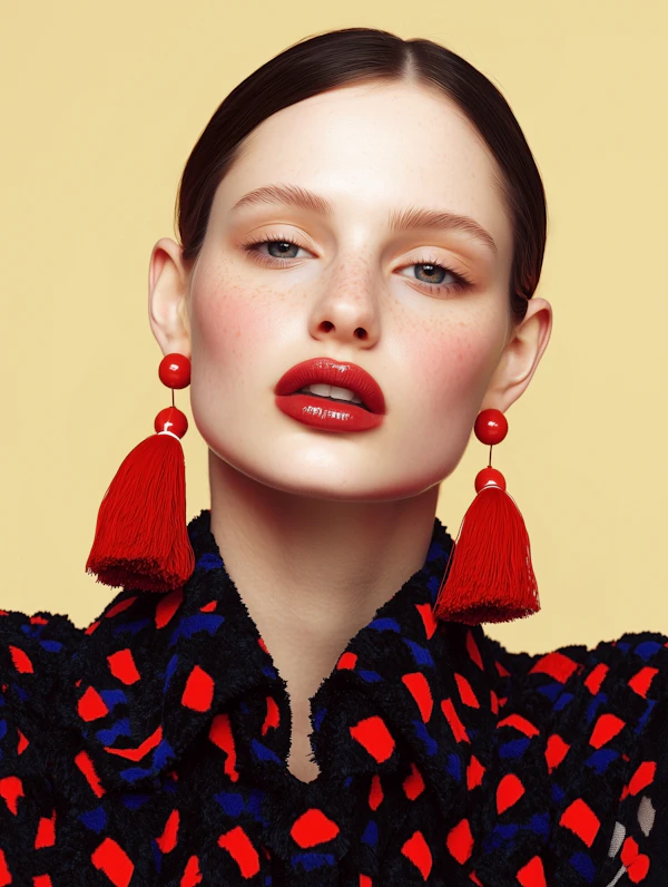 Striking Portrait with Red Accents