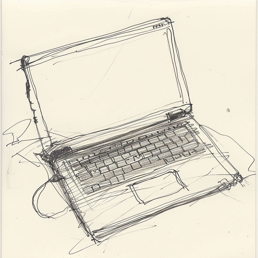Sketchy Laptop Drawing Illustration on Lummi