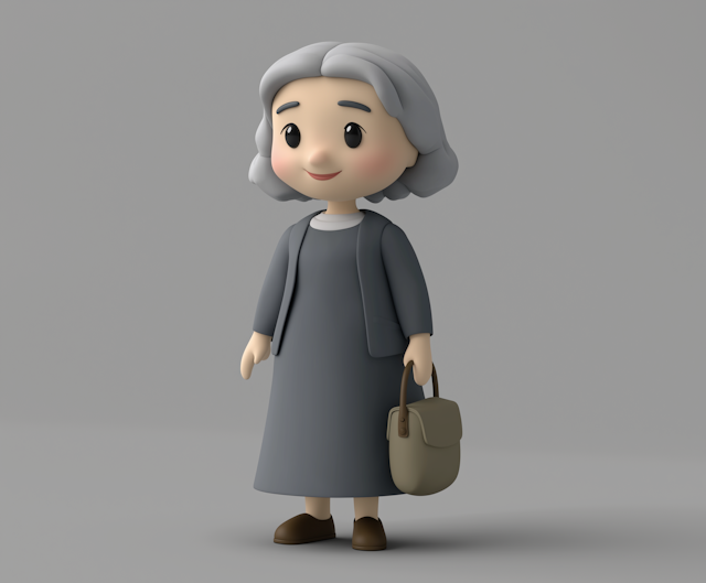 3D Modeled Elderly Woman