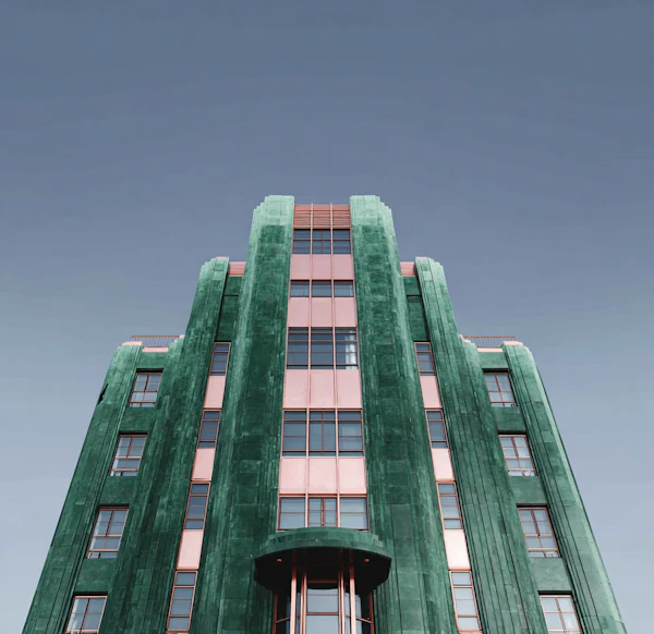 Art Deco Green Facade