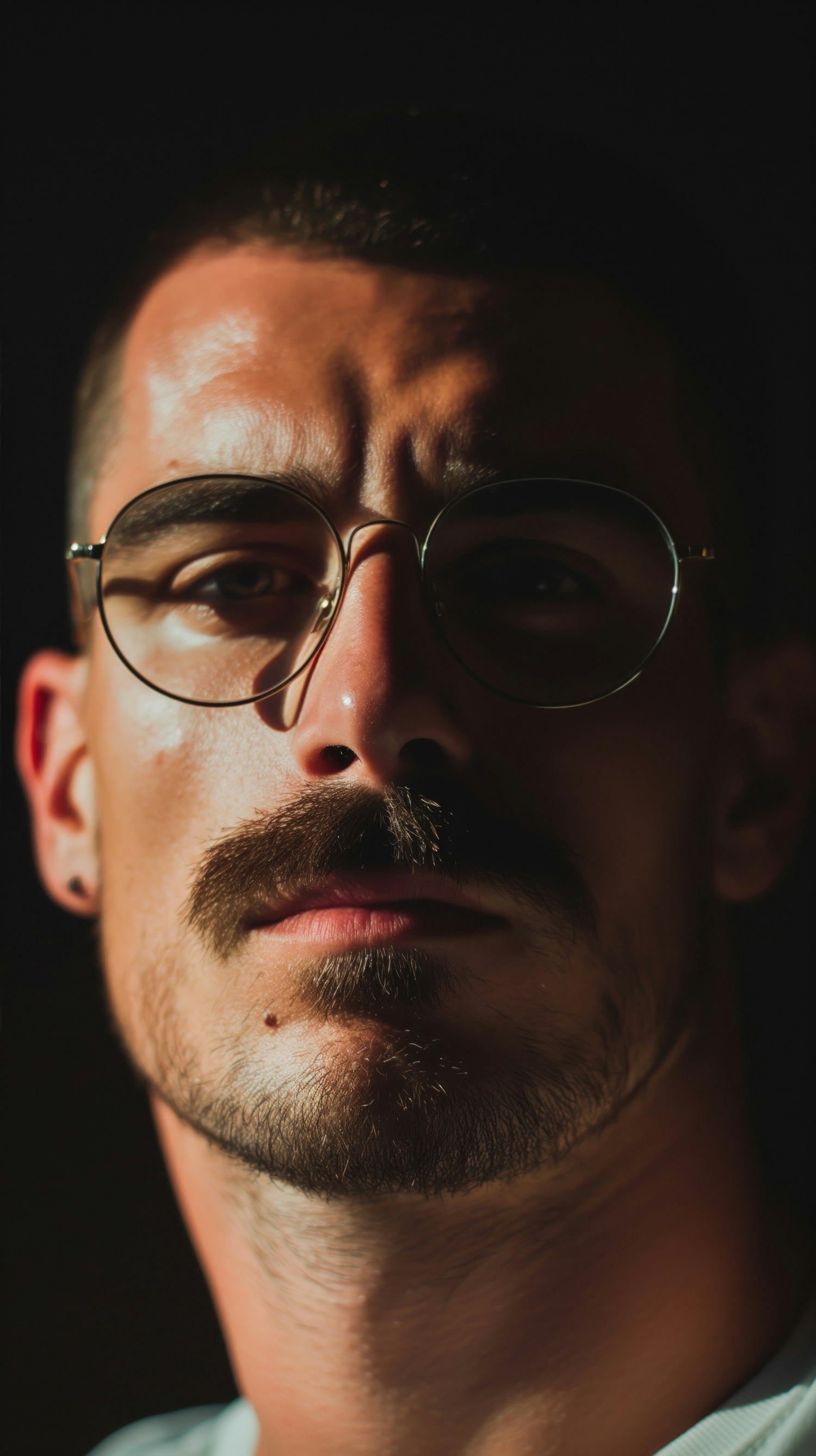 Moody Portrait of a Contemplative Man