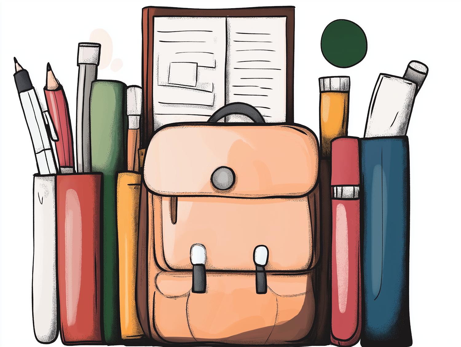 Vibrant Back-to-School Supplies Illustration