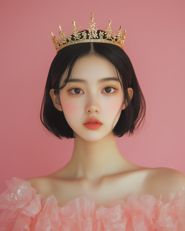 Ethereal Young Woman with Crown