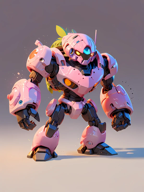 Futuristic Pink Robot