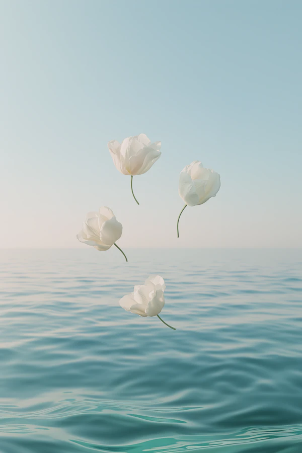 Floating White Tulips
