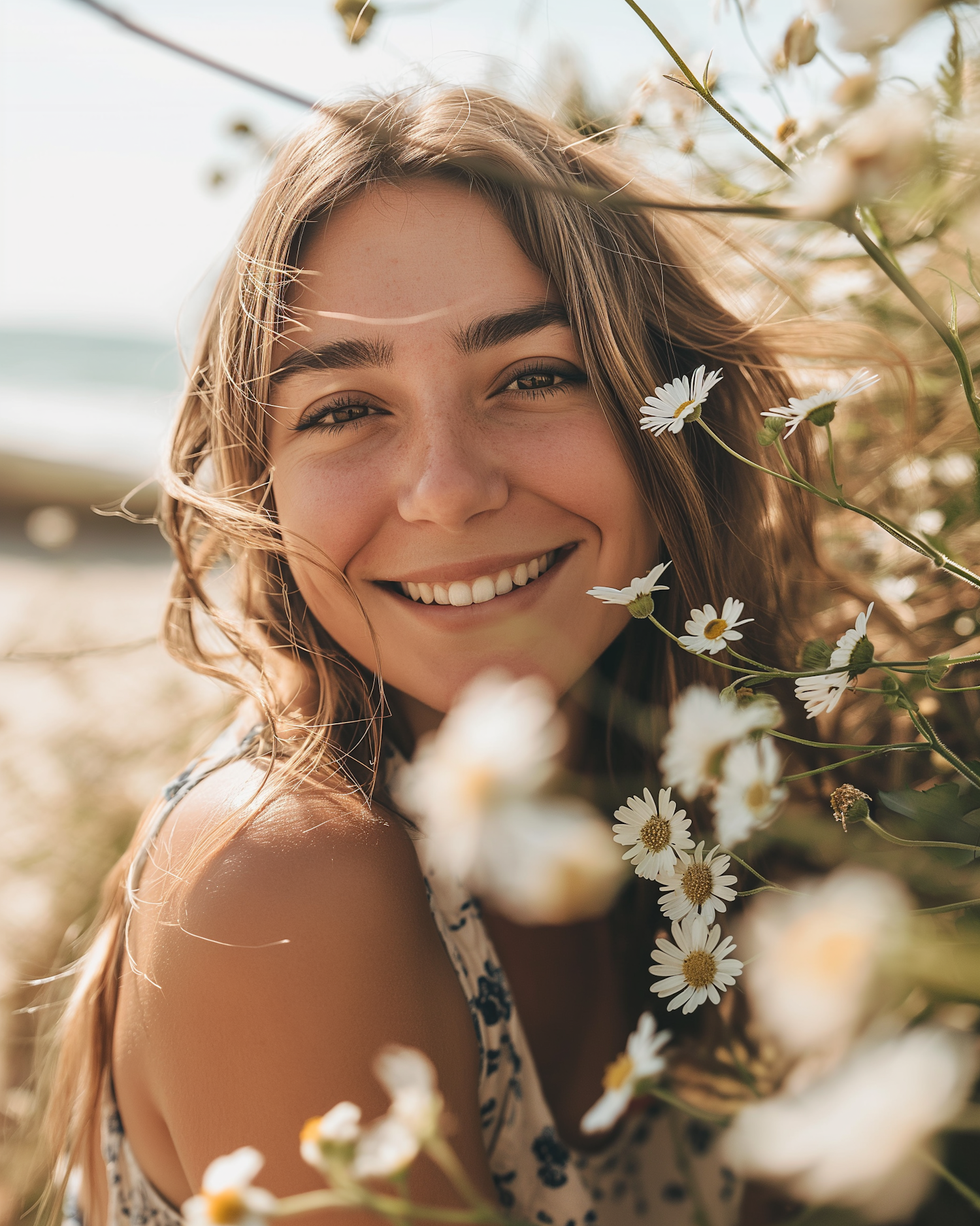 Sunlit Joy with Daisies