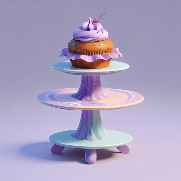 Whimsical Cupcake on Stand