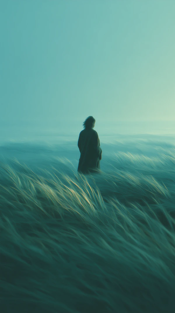 Solitary Figure in Field