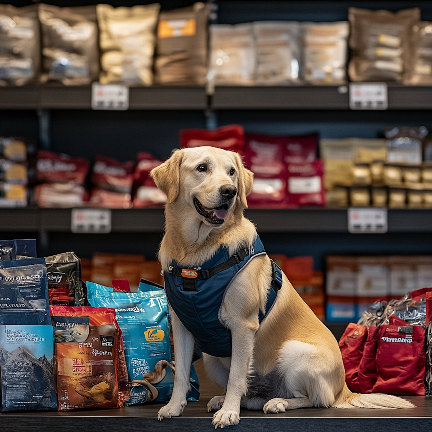 Golden Retriever in Pet Store