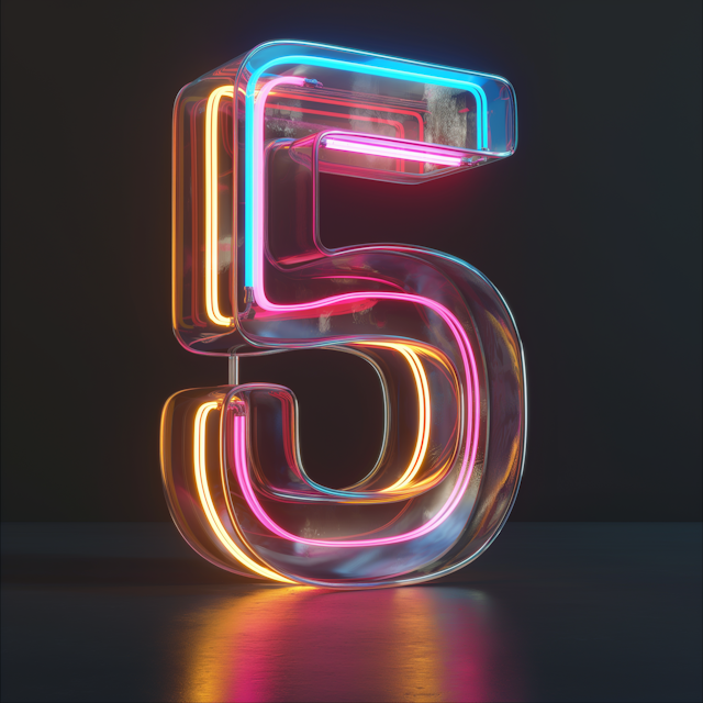 Neon Number 5