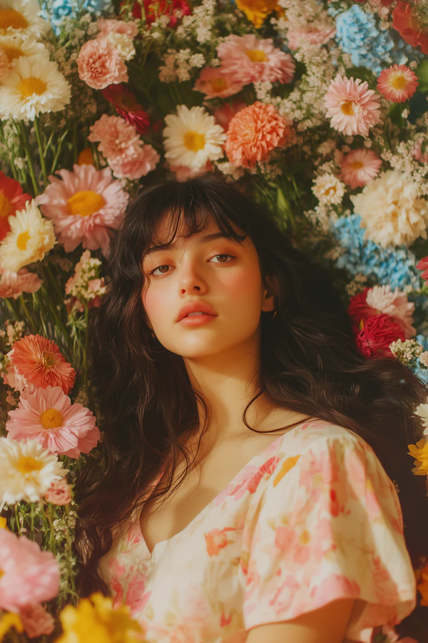 Woman in Floral Dream