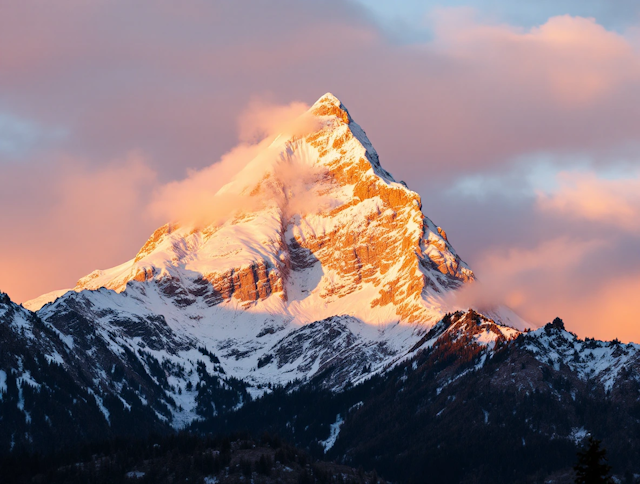 Majestic Mountain at Sunrise