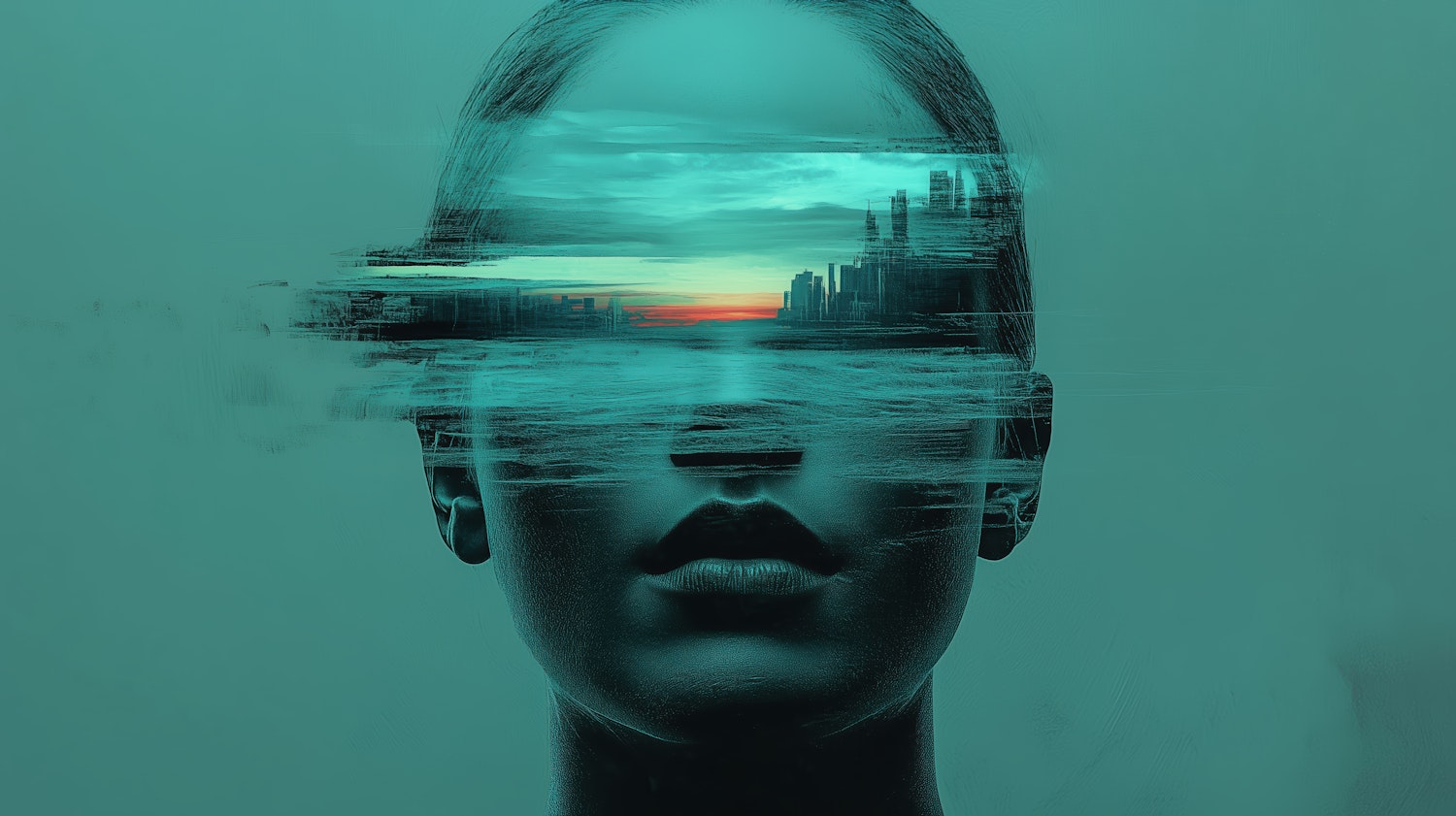 Surreal Human-Cityscape-Ocean Blend