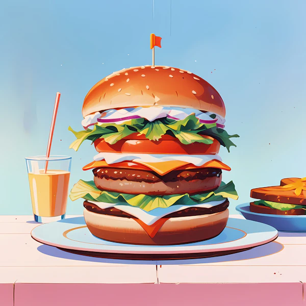 Towering Burger Art