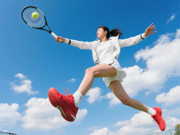 Tennis Leap Action