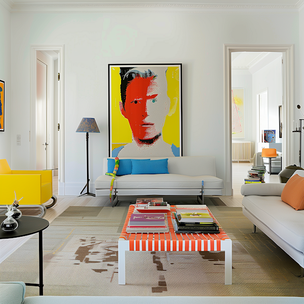 Modern Art in Elegant Living Room