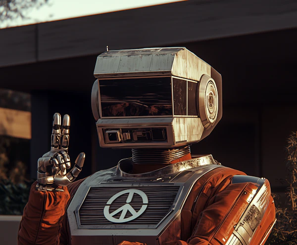 Retro-Futuristic Peace Robot
