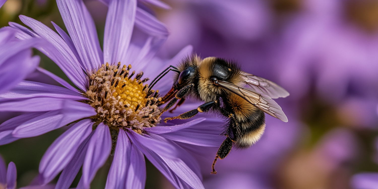 Bee on Purple Flower