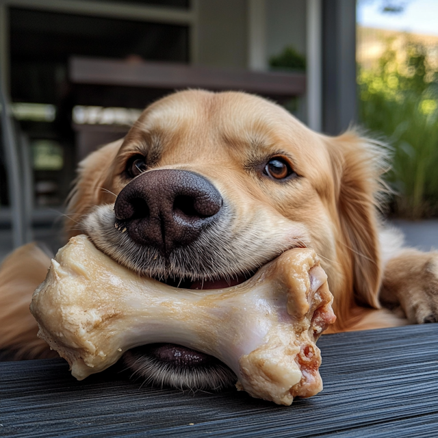 Golden Retriever with Bone