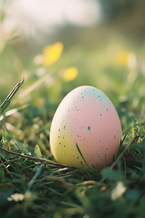 Colorful Easter Egg in Grass