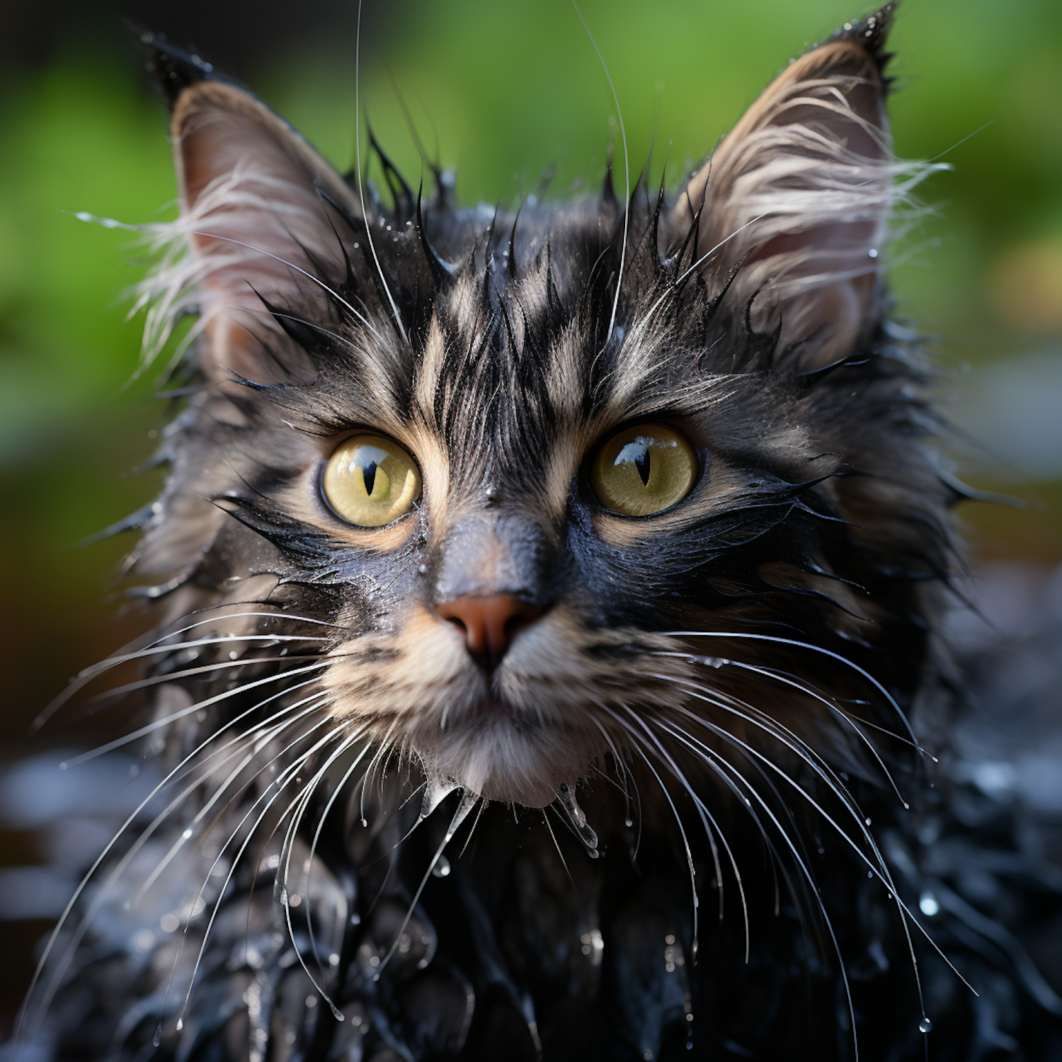 Drenched Tabby Stare