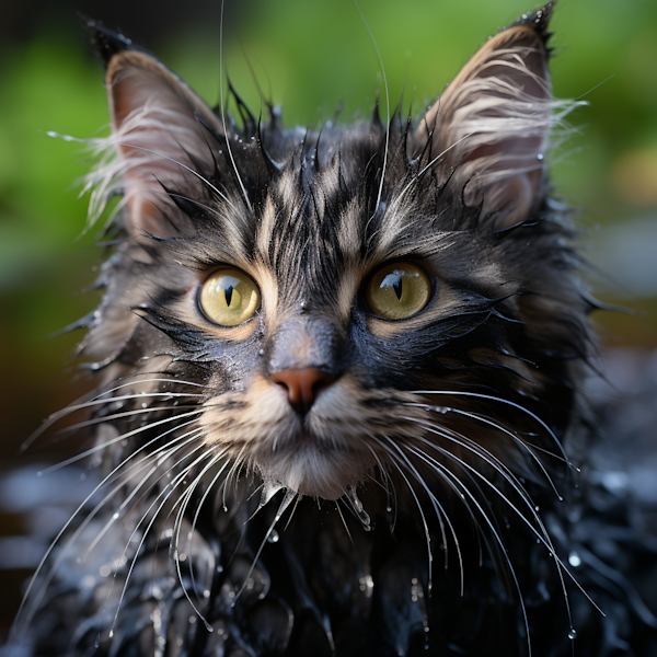 Drenched Tabby Stare