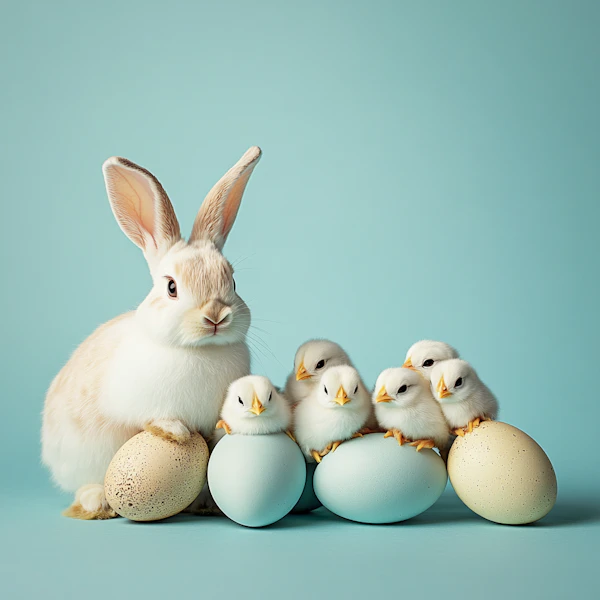 Rabbit and Chicks Scene