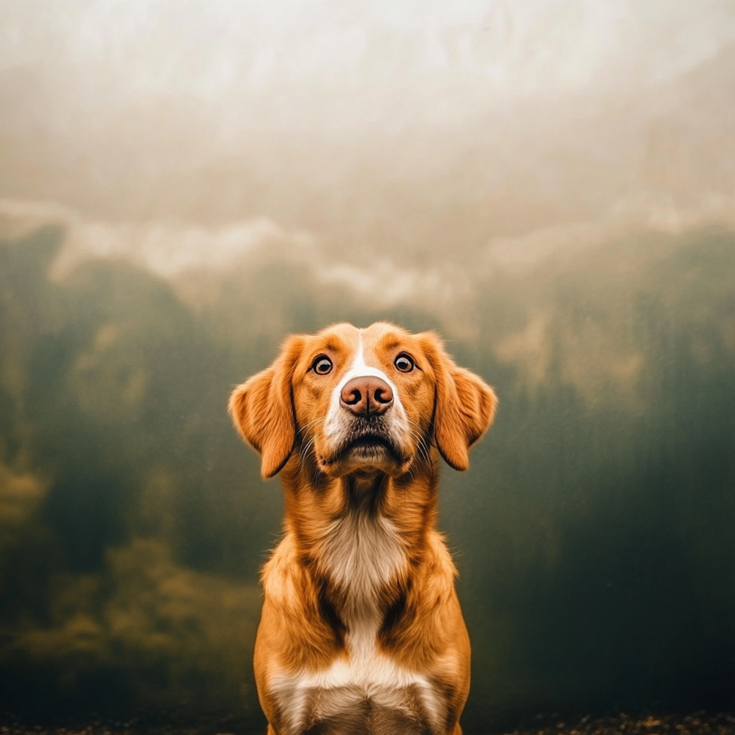 Attentive Golden-Brown Dog