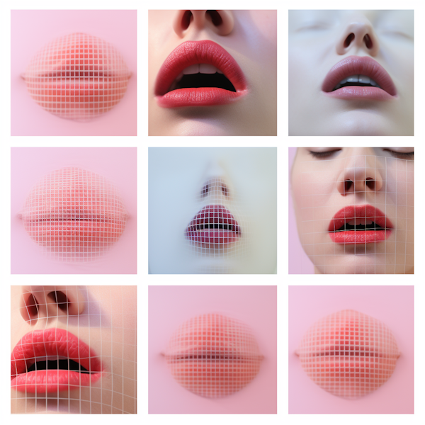 Grid Distorted Lip Mosaic