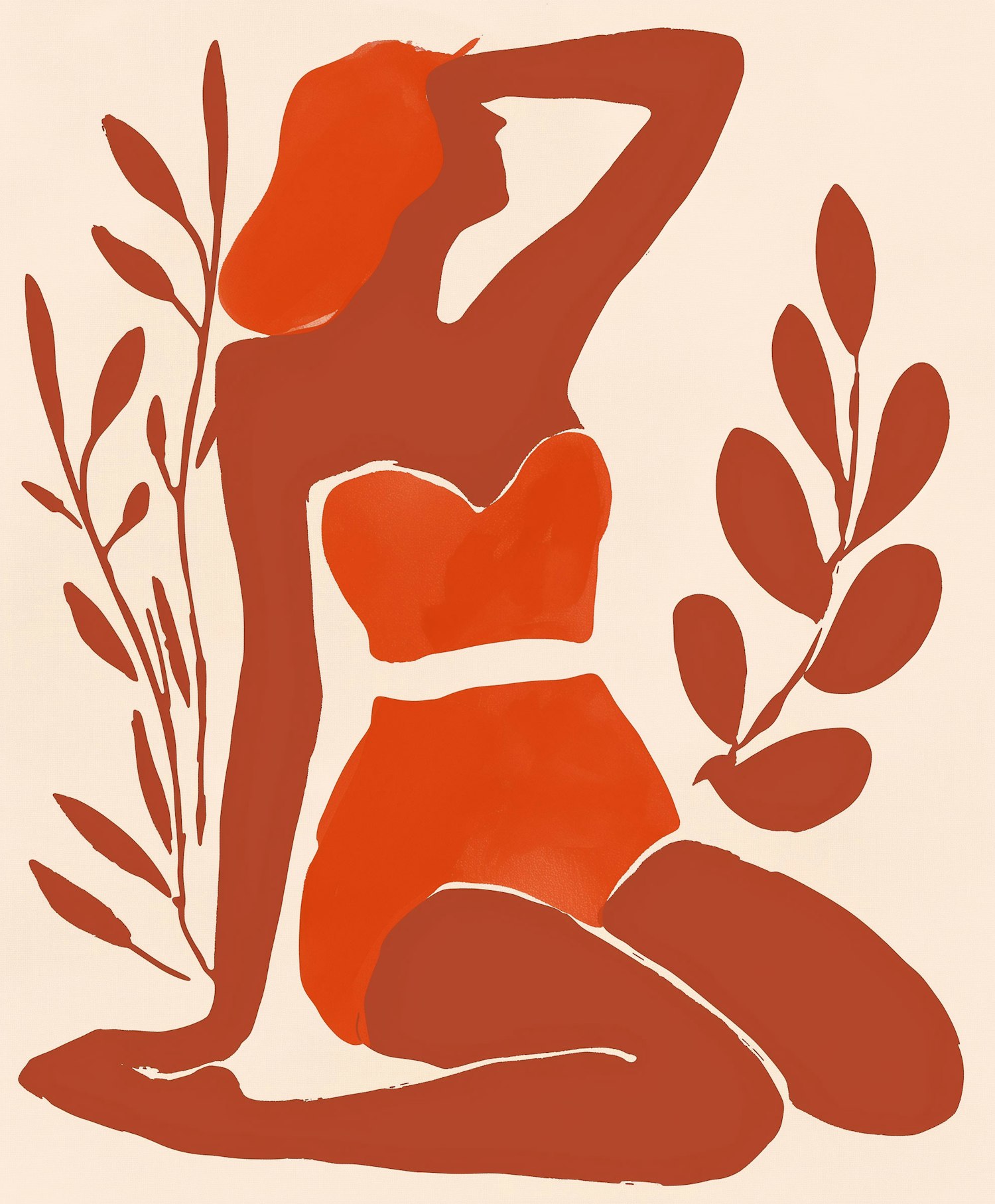 Stylized Woman in Seated Pose