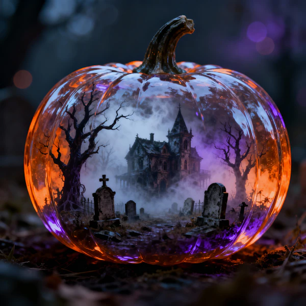 Haunted Pumpkin Scene