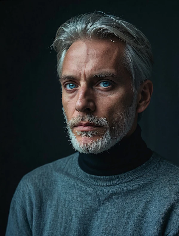 Contemplative Middle-Aged Man