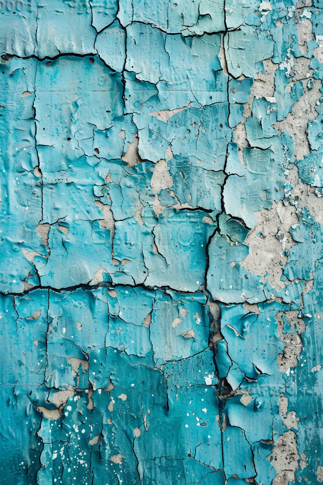 Aged and Peeling Turquoise Wall