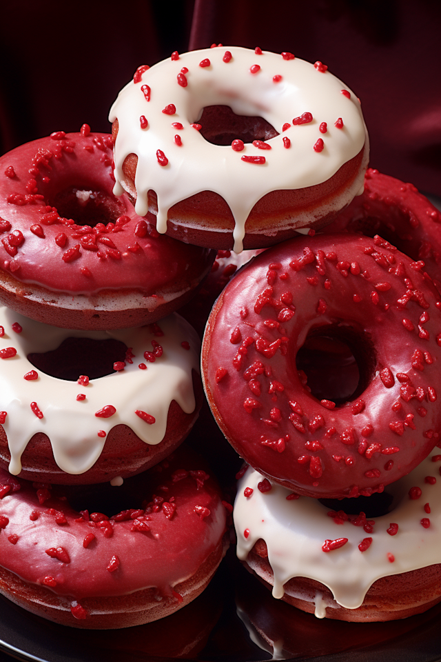 Ruby Sparkle Glazed Donuts