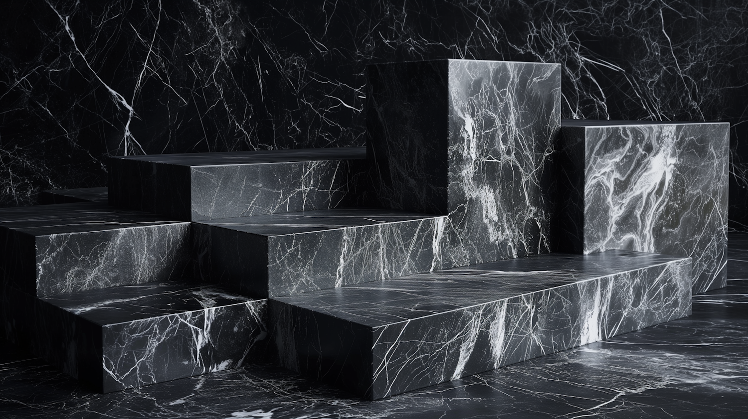 Luxurious Black Marble Display