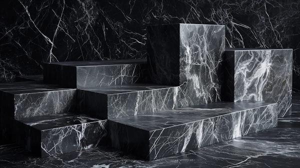 Luxurious Black Marble Display