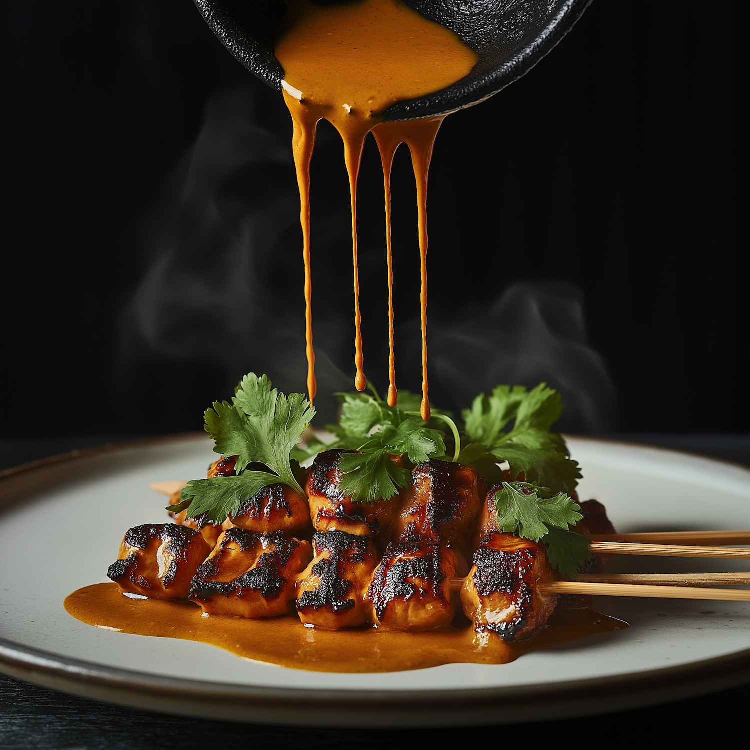 Grilled Chicken Skewers with Sauce