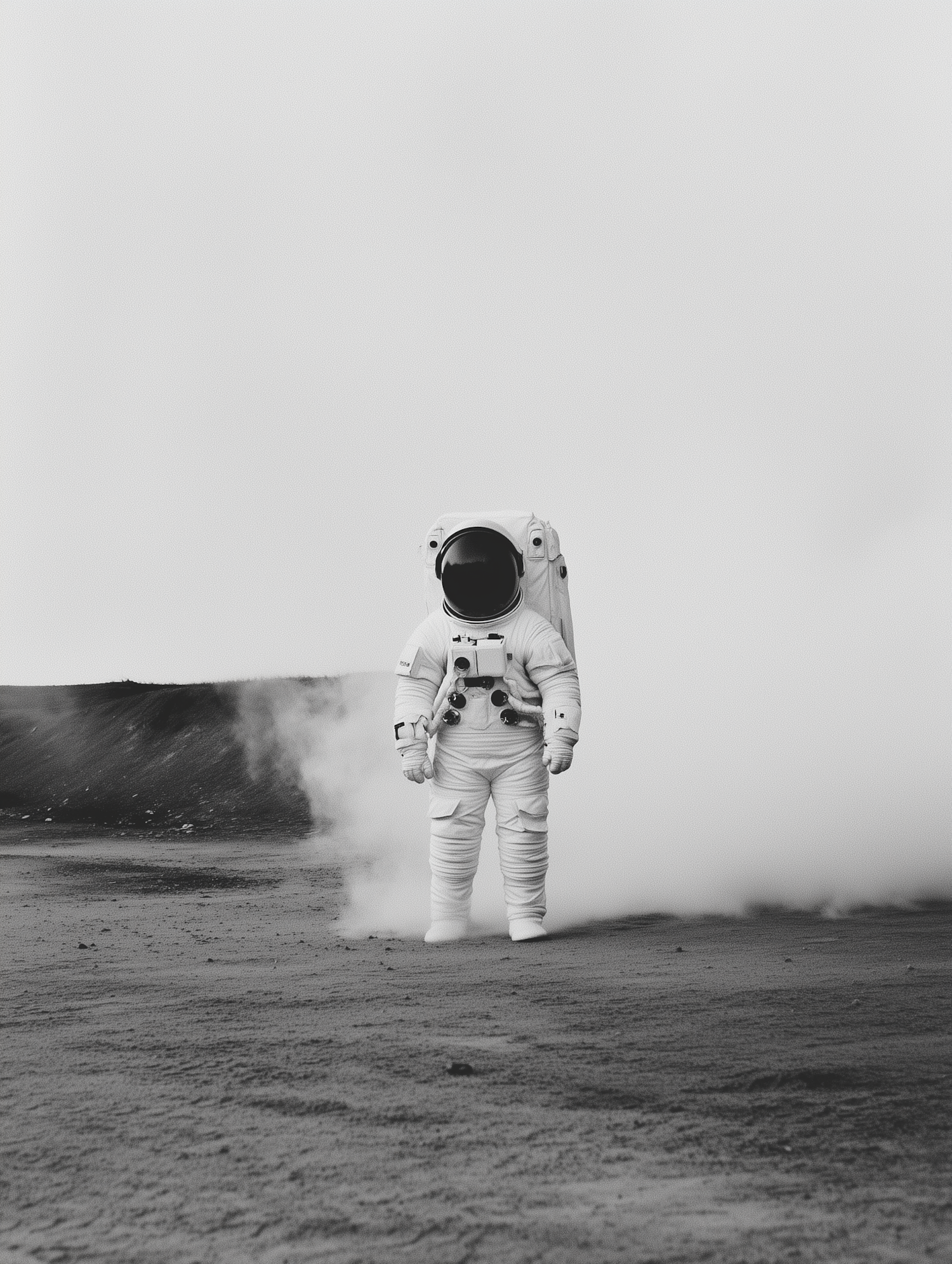 Astronaut on Barren Landscape