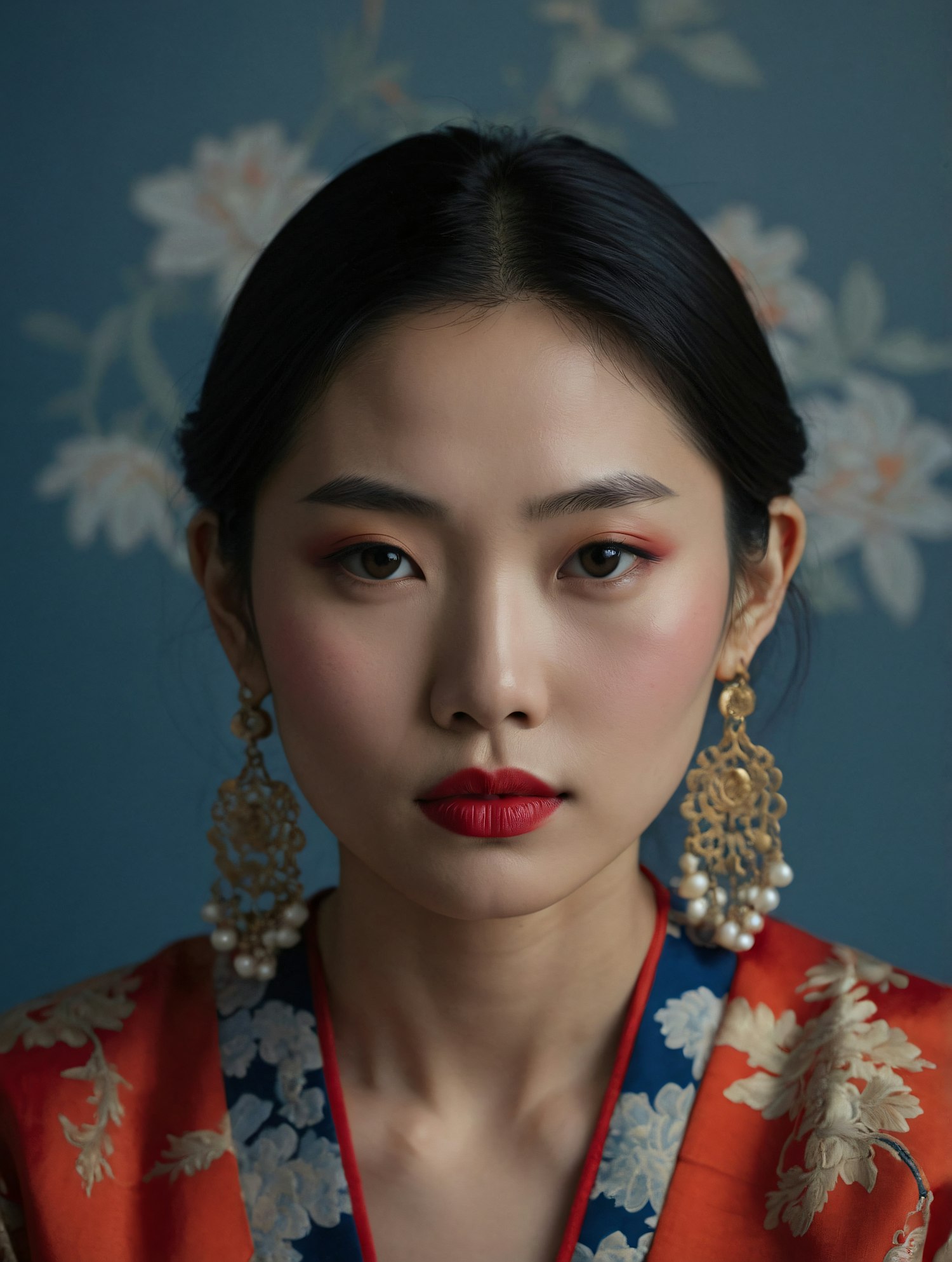 Elegant Woman with Ornate Earrings