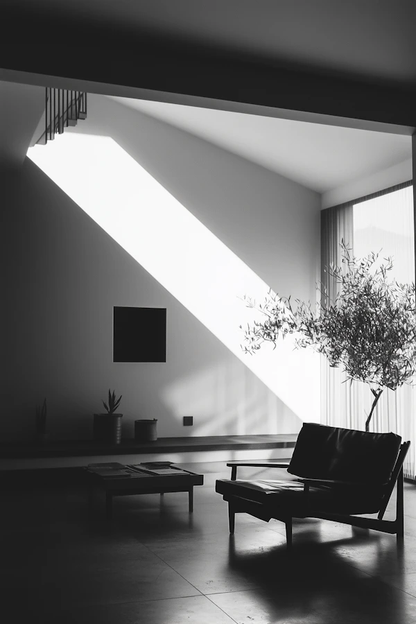 Minimalist Interior with Light and Shadow