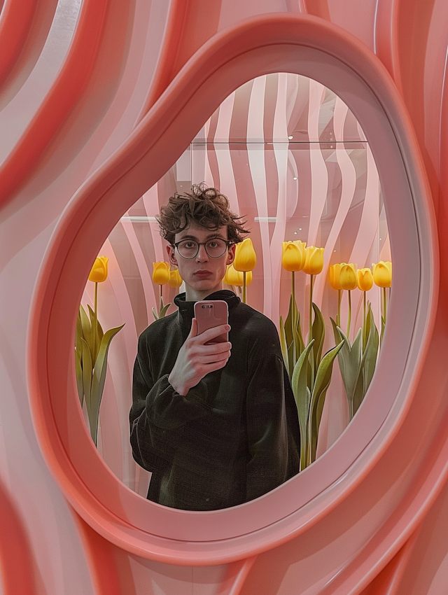 Floral Mirror Selfie